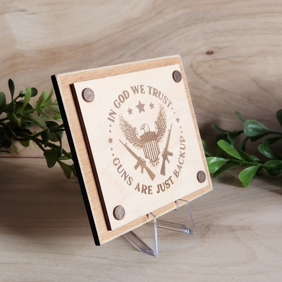 2A 2nd Amendment Decorative Sign & Bonus Keychain - Picture 4 of 9